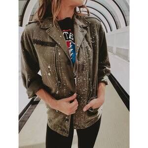 NEW SOJARA military shirt jacket in pastel rolling stones